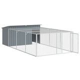 Dog House with Run Anthracite 197x396x110 cm Galvanised Steel 3214225