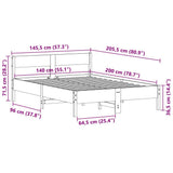 Bed Frame without Mattress Wax Brown 140x200 cm Solid Wood Pine 842753