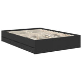 Bed Frame with Drawer Black 140 x 190 cm Engineer Wood 3410708