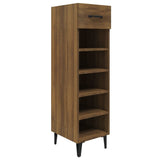 Shoe Cabinet Brown Oak 30x35x105 cm Engineered Wood 817566