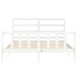 Bed Frame without Mattress White 160x200 cm Solid Wood Pine 3191917