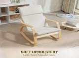 Comfortable Relax Rocking Chair, Upholstered Lounge Chair Recliner with High Back and Headrest for T3398P342359