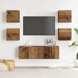 5 Piece TV Cabinet Set Wall-mounted Old Wood Engineered Wood 3329145