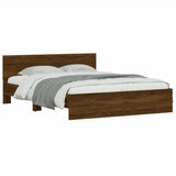Bed Frame with LED without Mattress Brown Oak 160x200 cm 3207601