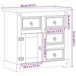 ZNTS Sideboard Corona 80x40x75 cm Solid Wood Pine 4005679