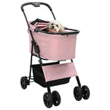 Folding Pet Stroller Adjustable Pink 81 x 47 x 99 cm Polyester 42012432
