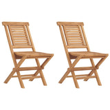 Folding Garden Chair Set of 2 Teak Solid teak wood Standard 362755