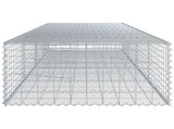 Gabion Basket with Cover 400x100x50 cm Galvanised Iron 3295181