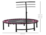 Mini Round Steel Frame Trampoline w/ Adjustable Handle, Pink T3398P349133