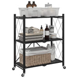 Storage Shelf on Wheels Black 71x34x88 cm Steel 4012385