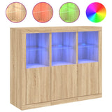 Sideboards with LED Lights 3 pcs Sonoma Oak Engineered Wood 3209102
