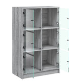 Highboard with Doors Grey Sonoma 68x37x109 cm Engineered Wood 3295855
