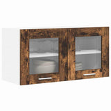 Hanging Cabinet with Door Smoked Oak and White 80 x 31 x 40 cm 884234