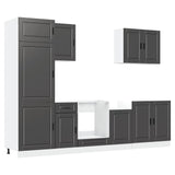 ZNTS 7 Piece Kitchen Cabinet Set Kalmar Black Engineered Wood 3314782