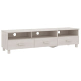 TV Cabinet HAMAR White 158x40x40 cm Solid Wood Pine 340473