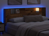 Storage Headboard with LED Old Wood 160 cm Engineered Wood 8009446