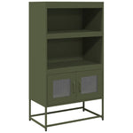 ZNTS Highboard Olive Green 68x39x123 cm Steel 853372