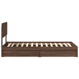 Storage Bed with Drawer Brown Oak 90 x 200 cm Engineered Wood 3412317