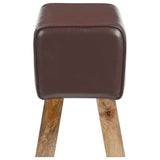 Bench 40 x 30 x 45 cm Real Leather Dark Brown 42042098