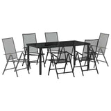 Garden Dining Set 7 pcs Anthracite Powder-Coated Steel 3379293