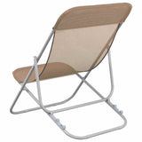 Folding Beach Chairs 2 pcs Taupe Textilene&Powder-coated Steel 360193