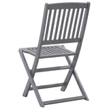 Outdoor Chair Set of 6 Grey Solid Acacia Wood Medium Foldable 3065520