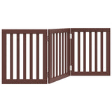 Dog Gate Foldable 3 Panels Brown 150 cm Poplar Wood 352260