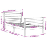 Bed Frame with Headboard without Mattress 100x200 cm 3306680