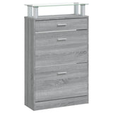 Shoe Cabinet Grey Sonoma 63x24x104 cm Engineered Wood 342568