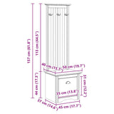 Hallway Cabinet with Hooks BODO White 50x40x157 cm 4016872