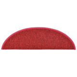 Stair Mats 10 pcs 56x17x3 cm Red Half Round 149745