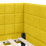 Corner Bed Frame with Headboard Yellow 100 x 200 cm Velvet 42016444