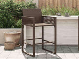 Garden Bar Stools 2 pcs Brown Poly Rattan 368703