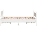 Bed Frame without Mattress White 140x190 cm Solid Wood Pine 3216394