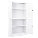 Office Cabinet White 90x40x180 cm Steel 335942
