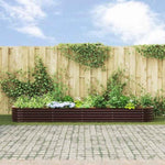 Garden Raised Bed Brown 400 x 80 x 44 cm Steel 42008137