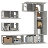 TV Cabinet Set Set of 6 Concrete Grey Engineered Wood Medium 3114553