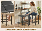 3 Piece Breakfast Bar Table and Stools Set, Rustic Brown T3398P554126