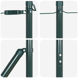 Embedded Fence Post 52 pcs Green Powder-Coated Steel 3350118