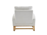 66.5*121.5*102cm Rocking Chair with USB Charging Ports, Nursing Rocking Armchair,Teddy Fabric Glider N605P471726W