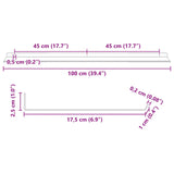 Floating Shelf Wall-mounted 4 pcs Pink 100 x 18 x 2.5 cm Steel 8004047