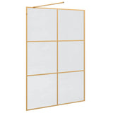 Walk-in Shower Wall Gold 140 x 195 cm Tempered Glass 42022056