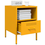 ZNTS Bedside Cabinet Mustard Yellow 36x39x50.5 cm Steel 843060