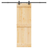 Sliding Door NARVIK Natural and Black 70 x 210 cm 3445281