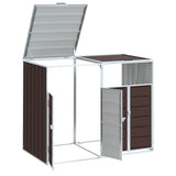 Wheelie Bin Storage for Double Bins Brown 144x81x113 cm Steel 4006178