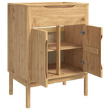 Bathroom Sink Cabinet with Door FLORO Wax brown 60 x 40 x 80 cm 42011241