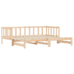 ZNTS Day Bed with Trundle without Mattress 90x190 cm Single Solid Wood 836162