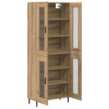 Highboard 2 pcs Artisan Oak Engineered Wood and Glass 3403181
