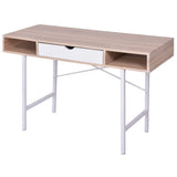 Desk with 1 Drawer Oak and White 20135