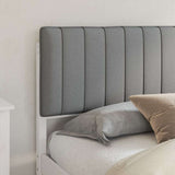Bed Frame with Upholstered Headboard Light Grey 180 x 200 cm 878033